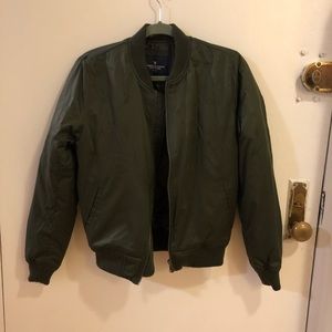 AE army green bomber jacket NWT